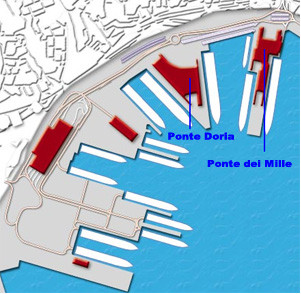 Lageplan Ponte Doria und Ponte del Mille